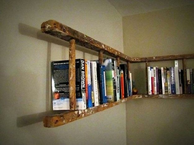 ladder as a wall shelf