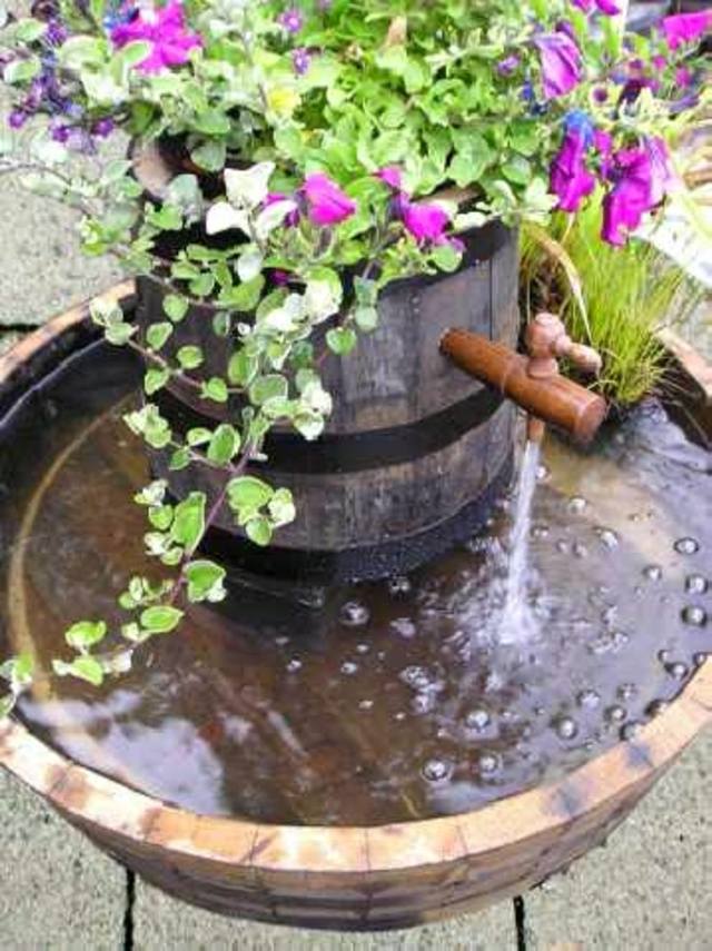 aquatic element with faucet and flowers