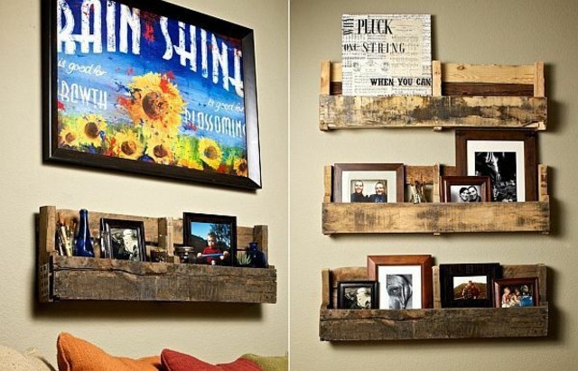 wooden wall pallet shelf