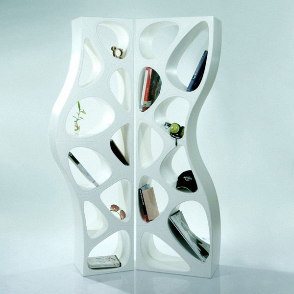 bookcase shelves futuristic design storage gt2P