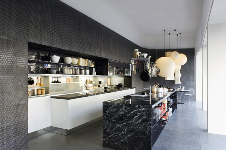 central island kitchen design marble