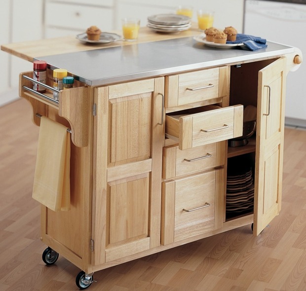 kitchen island with multiple drawers