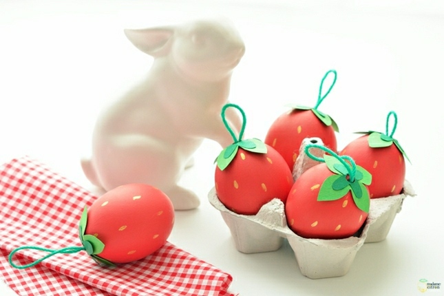 idea pewarna telur easter asal hiasan arnab kecil strawberi idea easter easter asal