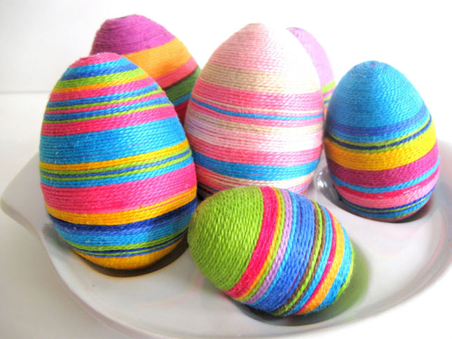 easter eggs deco idea original fiselle colorful multucolor modern plate