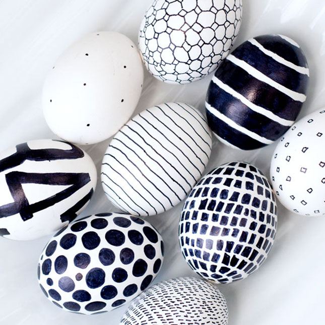 coloring easter eggs original black and white minimalist design dots original idea