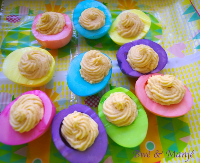 easter mimose eggs colorful to eat meal idea Easter mayonnaise