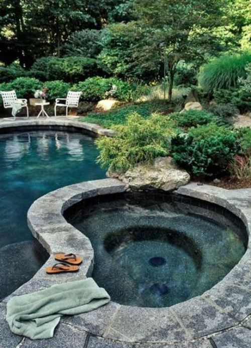 outdoor jacuzzi outdoor bath blue stone