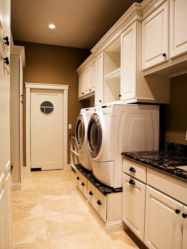 Decorative laundry room beige