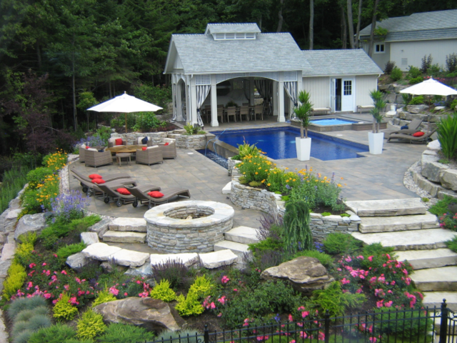 Landscaping garden swimming pool