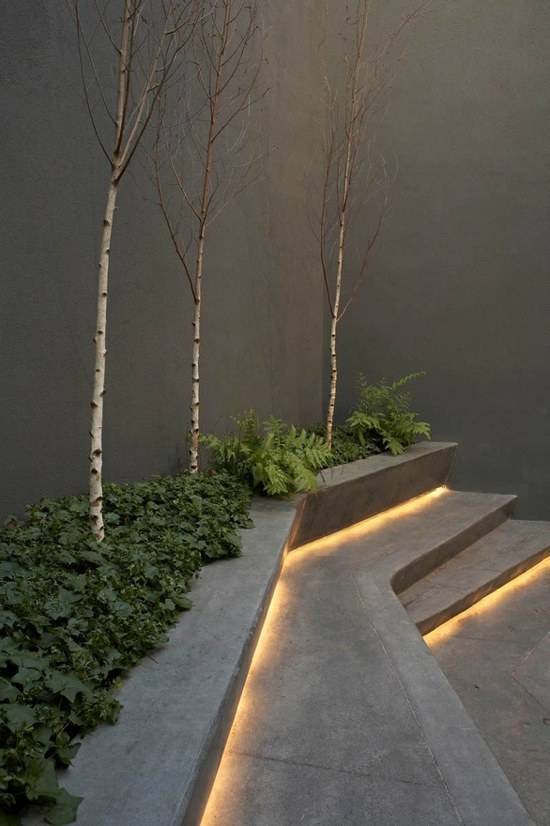 Bright staircase trees design