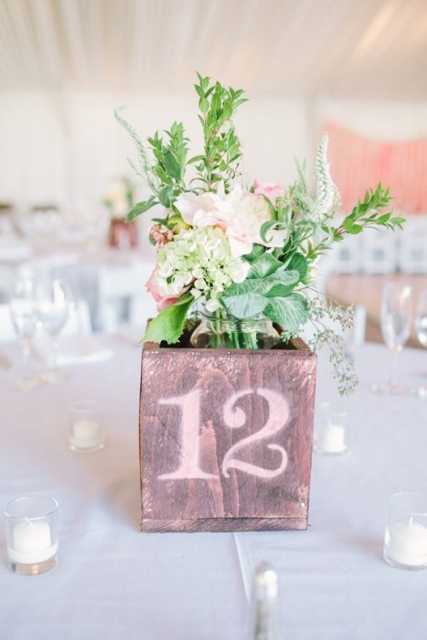 Wooden boxes decoration table