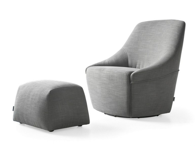 Calligaris present soft fabric gray comfortable armchair