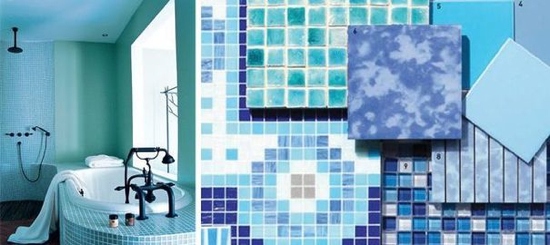 Design tile in blue