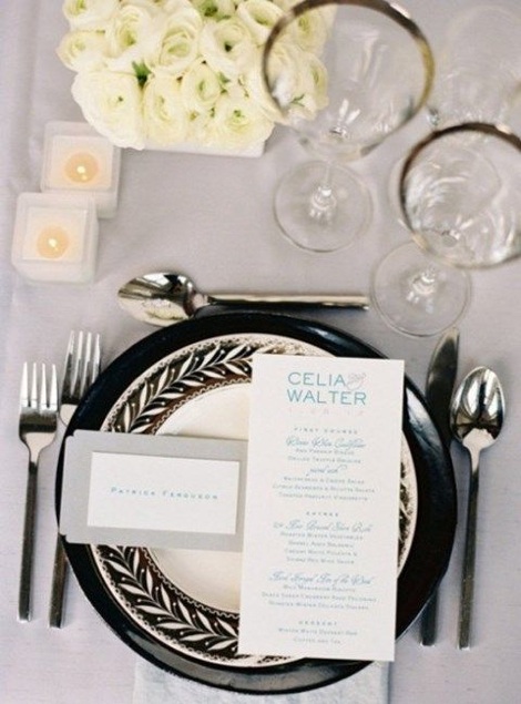 Black and white plate name card