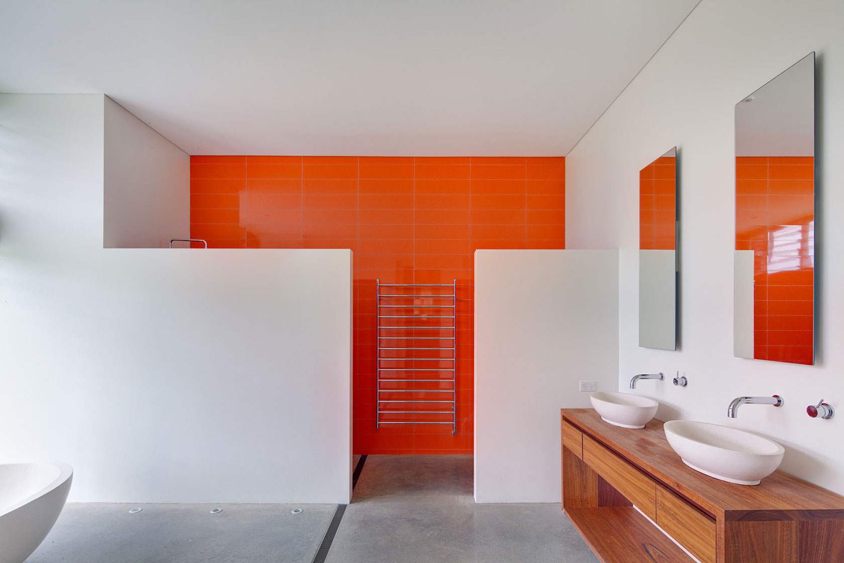 orange bathroom tile ideas