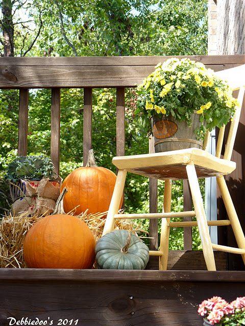 Pumpkin in decoration'automne de la véranda