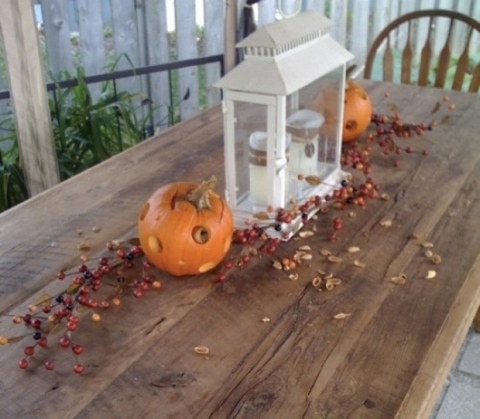 Pumpkins in decoration'automne de la table