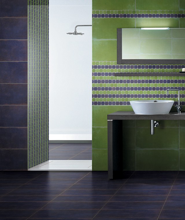 Violet green tile combination