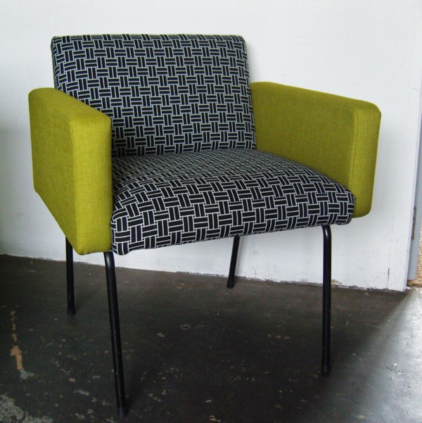 Green and gray combination of the armchair