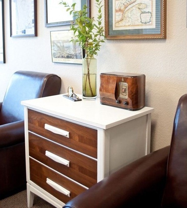 Dresser in white and brown wood