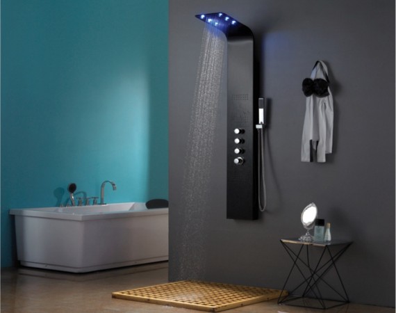 Italian black shower console