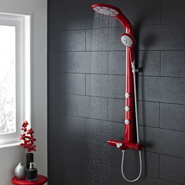 italian red shower console