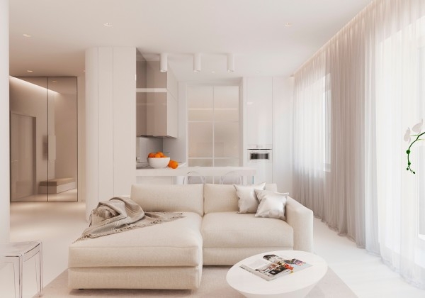 Cream and white colors for this modern and warm design interior
