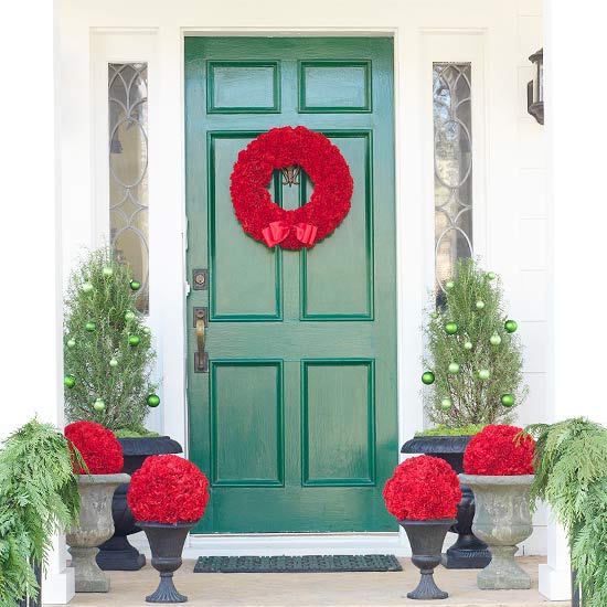 Red Christmas wreath artificial plants