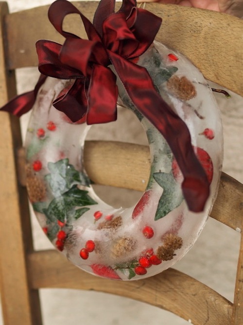 Frozen wreath in Christmas decoration