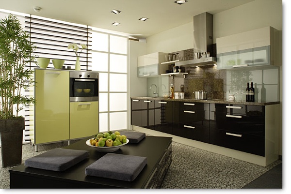 Dapur lacquered sebagai idea menghias dapur