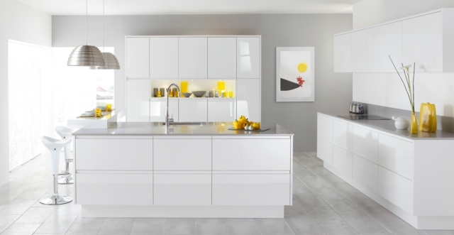 Minimalist kitchen white touch yellow
