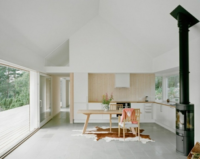 Scandinavian style white minimalist kitchen