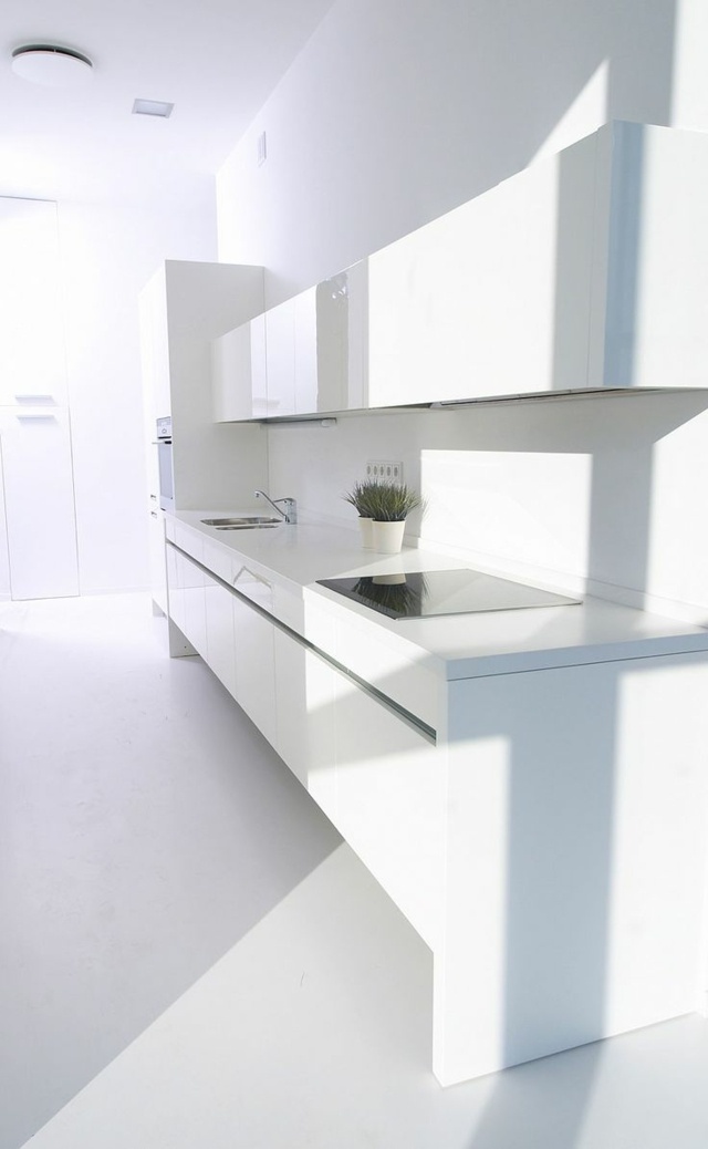 White minimalist kitchen all white
