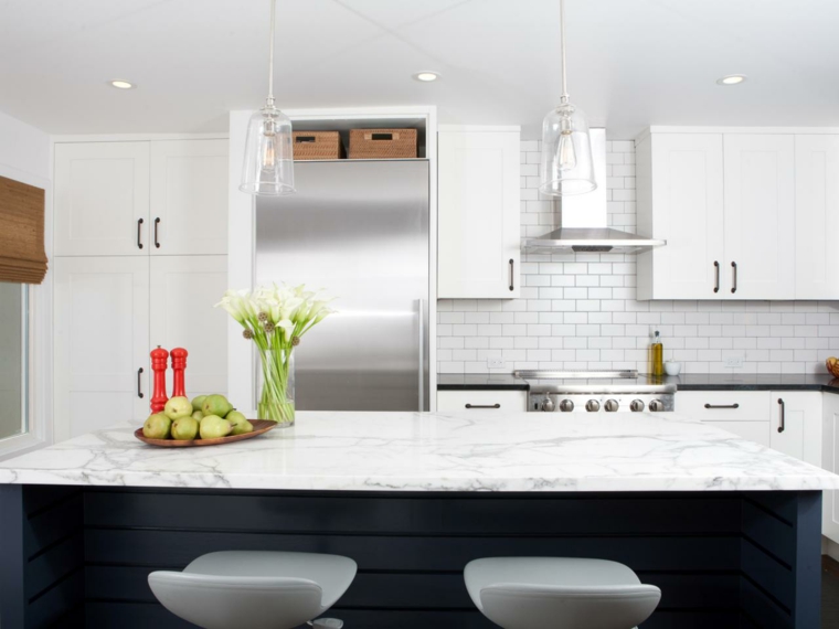 white marble design kitchen countertop