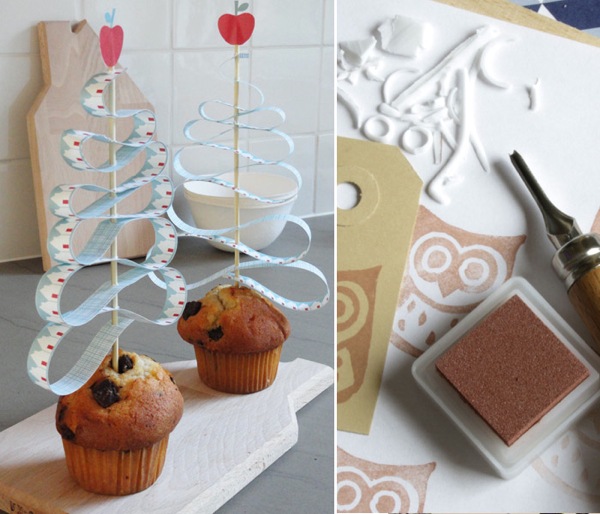 DIY Christmas decoration on muffins