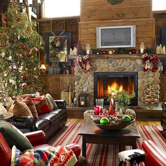 Decorative Christmas fireplace symmetrical storage