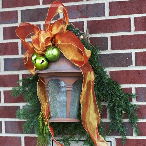 Christmas decoration outdoor with lamppost