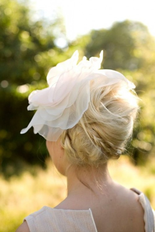 Artificial flower chignon romantic