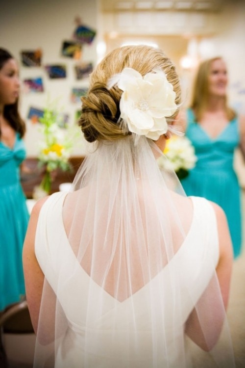 Flower hair veil