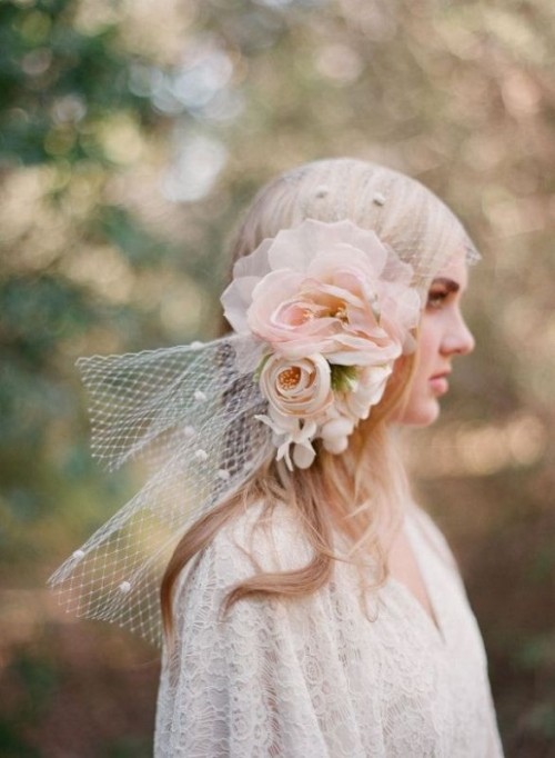 Blond hair soft flower