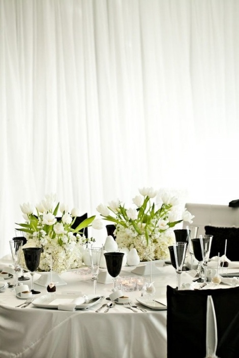 White flowers black glasses elegant wedding