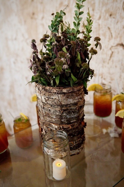 Flowers in table pot