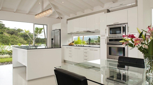 Kitchen decorating idea with a view