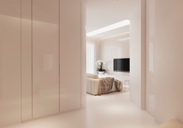 Interior design warm and bright modern