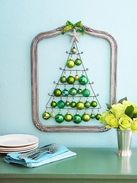 Pretty christmas tree green balls