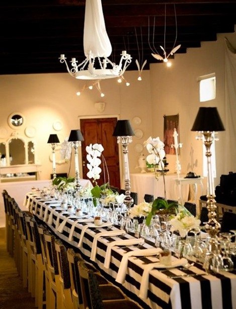 White black and white wedding lantern