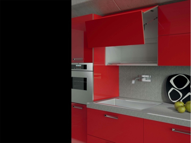 Light kitchen Arrital red lacquered