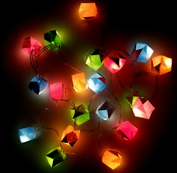 Luminaires di garland ringan d'origami