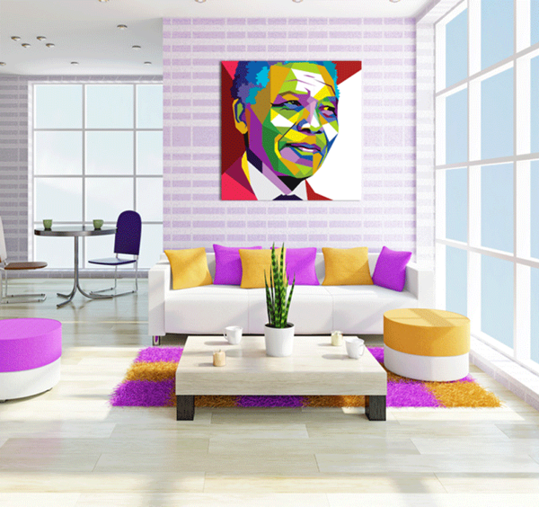 Nelson Mandela at the living room wall