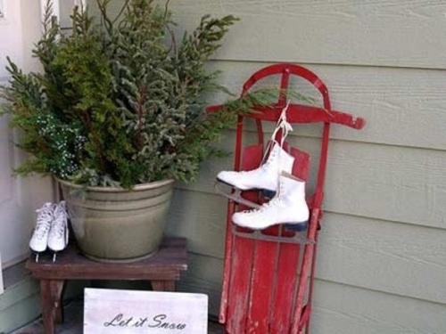 Ice skates in decoration of'extérieur